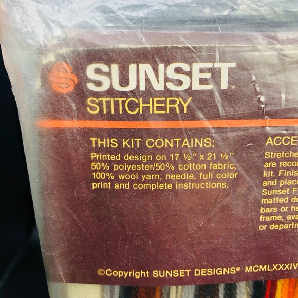 1984 SUNSET STITCHERY Country Kitchen #2372 Vintage UNUSED Needlepoint Kit - Picture 3 of 10